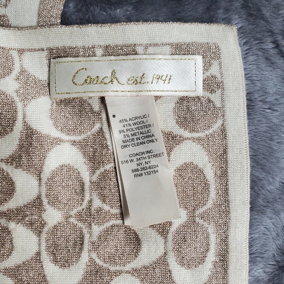 Coach Lurex Gold and White Scarf - Picture 5 of 5